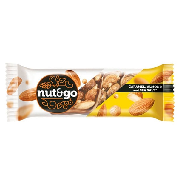 Nut&Go Батончик миндальный с солёной карамелью